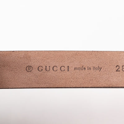 Horsebit Buckle Skinny Belt Rosy Pink Leather 85 cm
