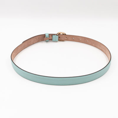 Interlocking G Buckle Belt Light Blue Leather 90/36