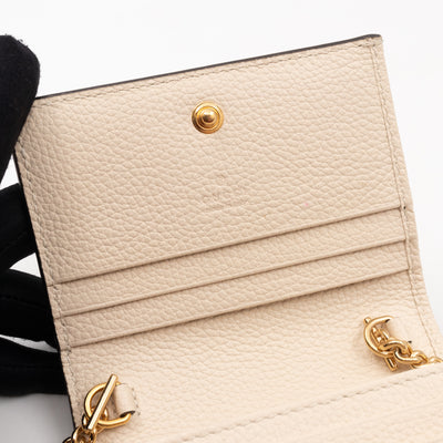Zumi Chain Card Case Wallet White Leather