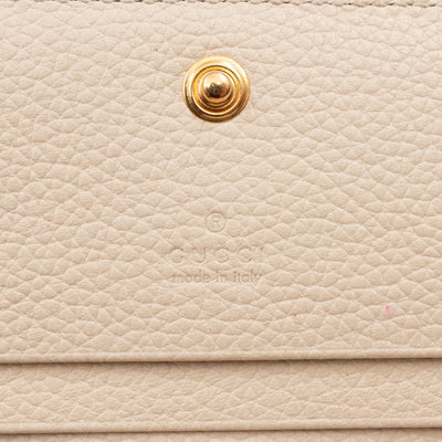 Zumi Chain Card Case Wallet White Leather
