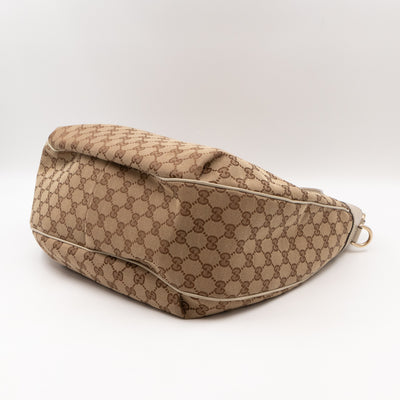 Emily Hobo Bag GG Canvas & White Leather