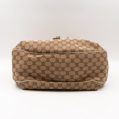 Emily Hobo Bag GG Canvas & White Leather