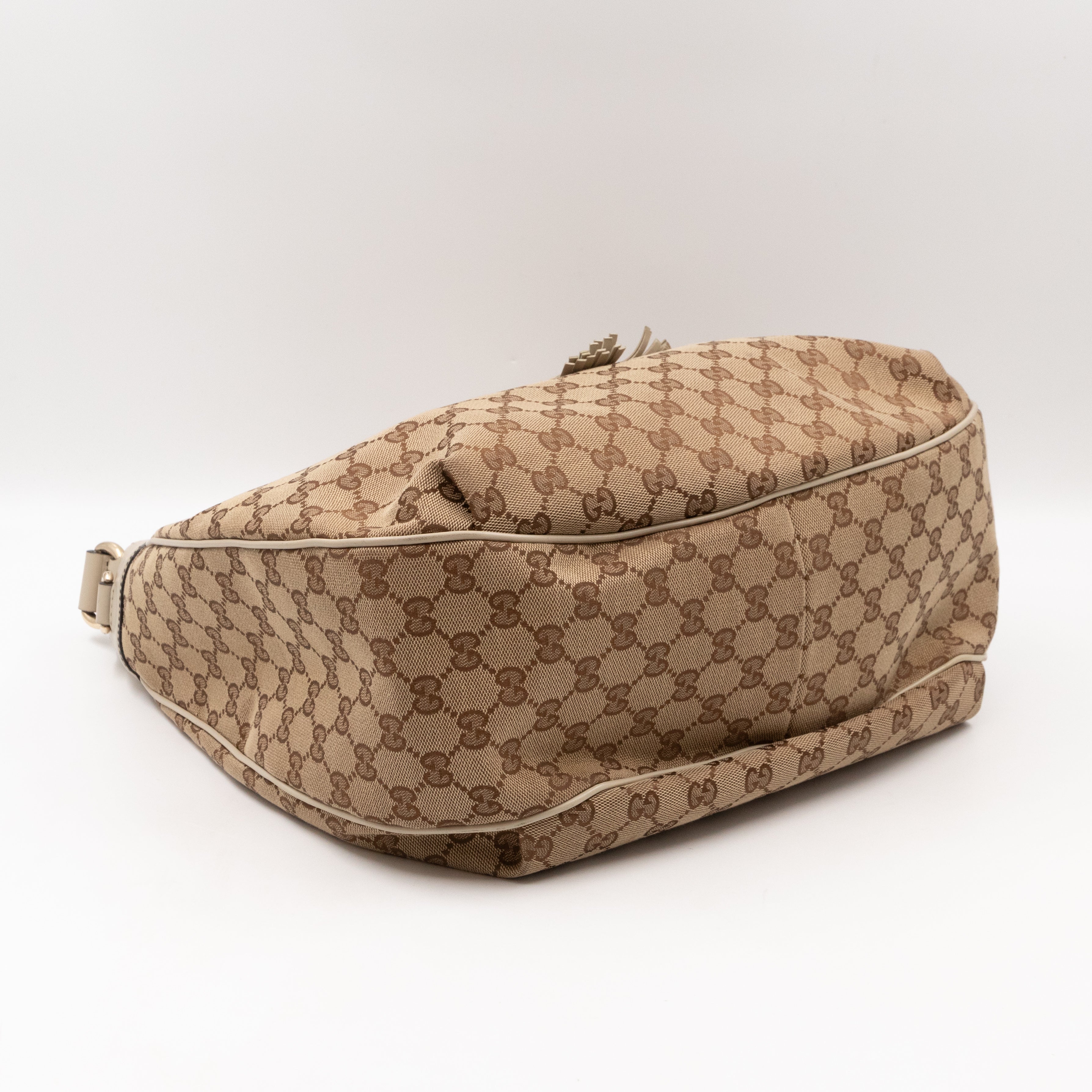 Emily Hobo Bag GG Canvas & White Leather