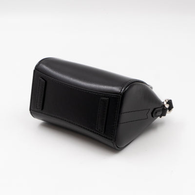 Antigona Micro Black Polished Calfskin Leather