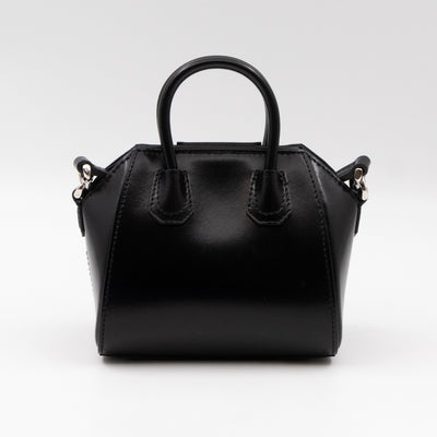 Antigona Micro Black Polished Calfskin Leather