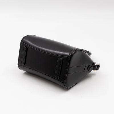 Antigona Micro Black Polished Calfskin Leather