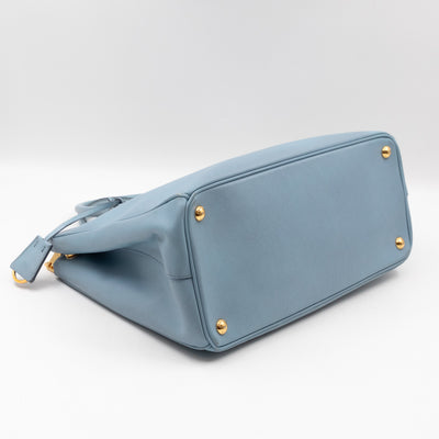 Galleria Large Double Zip Astral Blue Saffiano Leather