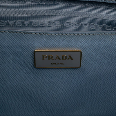 Galleria Large Double Zip Astral Blue Saffiano Leather