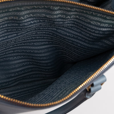 Galleria Large Double Zip Astral Blue Saffiano Leather