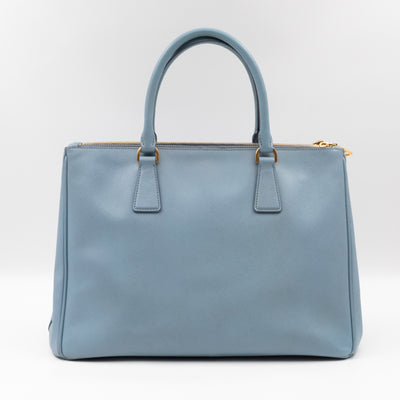 Galleria Large Double Zip Astral Blue Saffiano Leather