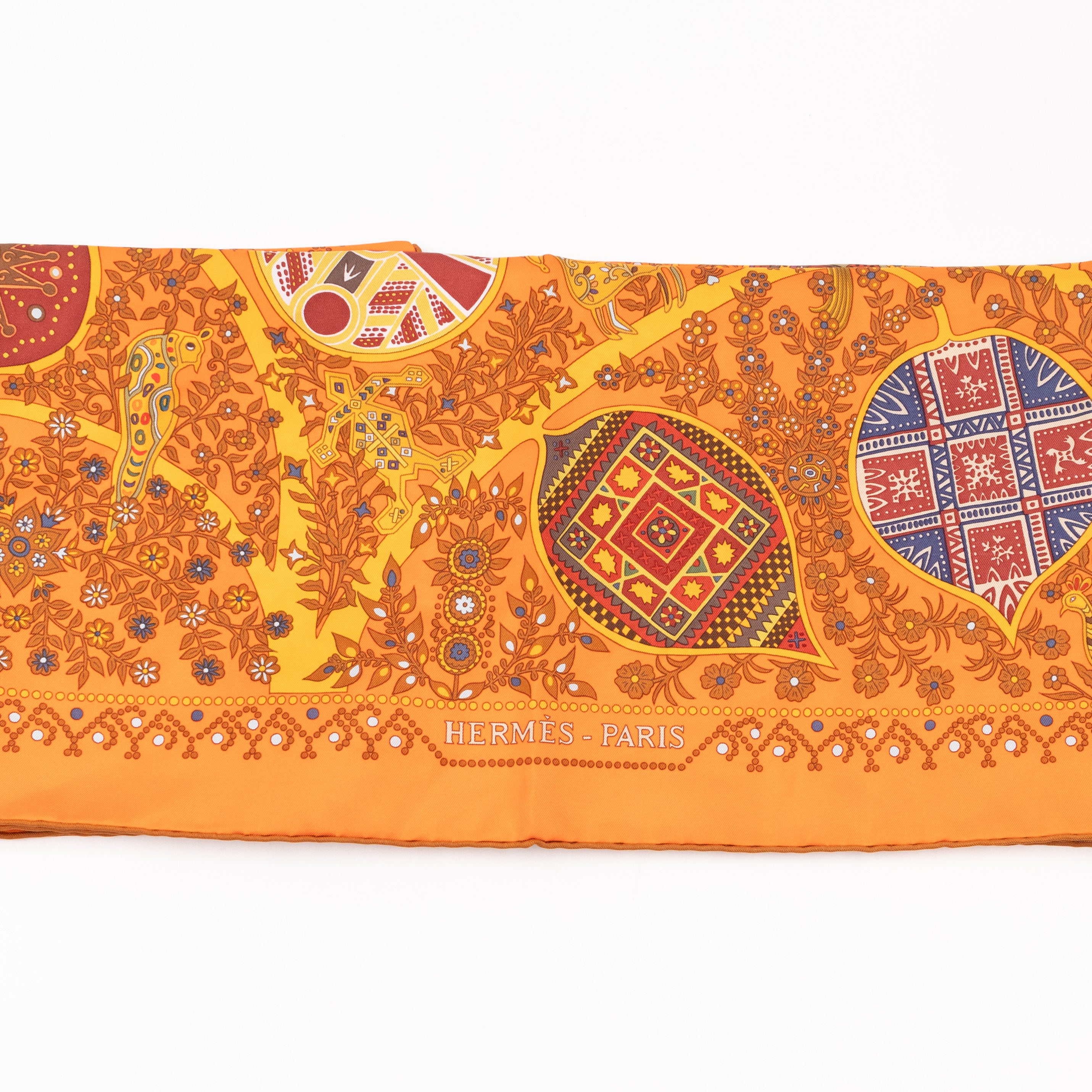 Silk Scarf 90 L’Arbre de Vie Orange