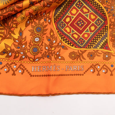 Silk Scarf 90 L’Arbre de Vie Orange