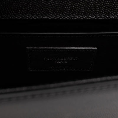 Kate Small Tassel Grained Leather Black and Silver