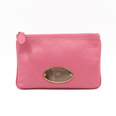 Mitzy Medium Zip Pouch Pink Leather