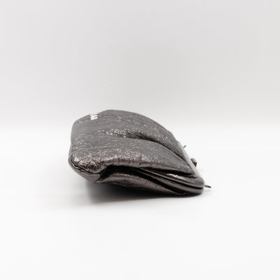 Cloud XL Clutch Bag Dark Grey Metallic Distressed Leather