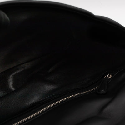 Demi Lune Small Flap Bag Black Leather