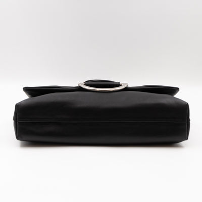 Demi Lune Small Flap Bag Black Leather