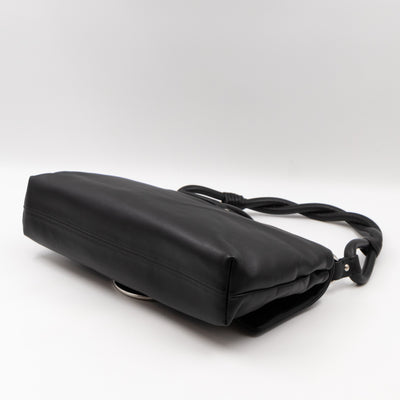 Demi Lune Small Flap Bag Black Leather