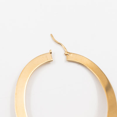 Flat Hoop Faux Pearl Earrings