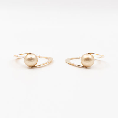 Flat Hoop Faux Pearl Earrings