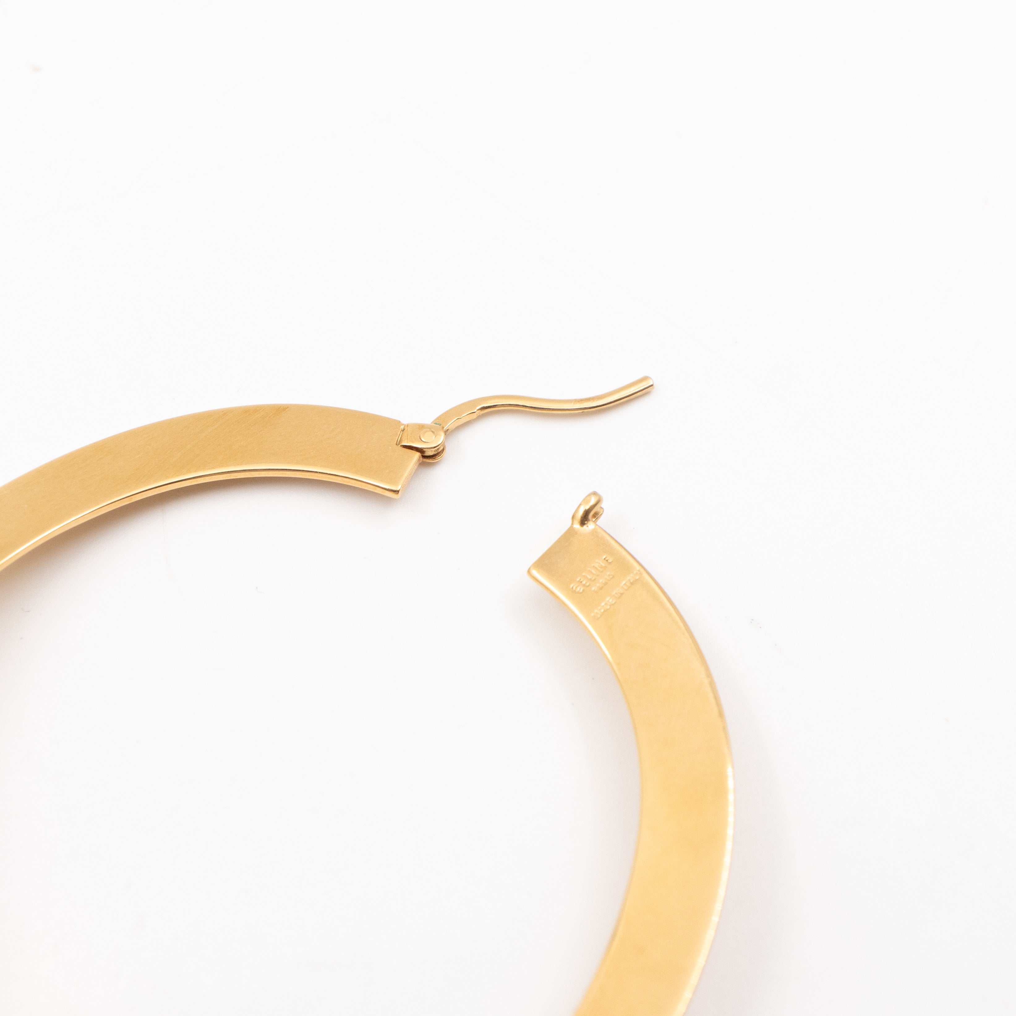 Flat Hoop Faux Pearl Earrings