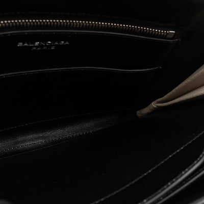 White Suede Clutch Black Leather Trim