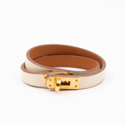 Kelly Double Tour Bracelet White Leather