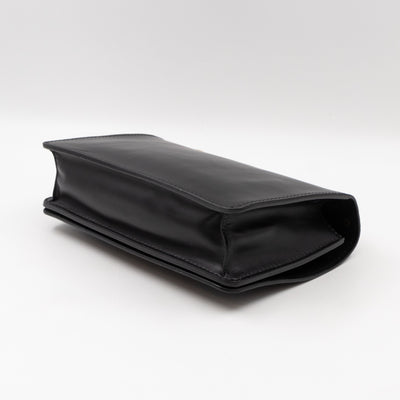 J'Adior Flap Bag Medium Black Leather