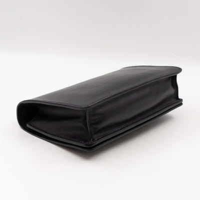 J'Adior Flap Bag Medium Black Leather