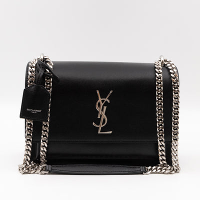 Sunset Medium Black Smooth Leather