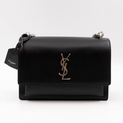 Sunset Medium Black Smooth Leather