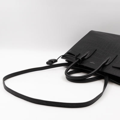 Sac de Jour Small Croc Black Embossed Leather