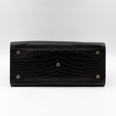 Sac de Jour Small Croc Black Embossed Leather