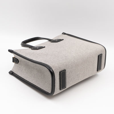 Freya Mini Two-Tone Tote White & Black Canvas