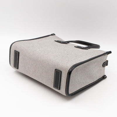 Freya Mini Two-Tone Tote White & Black Canvas