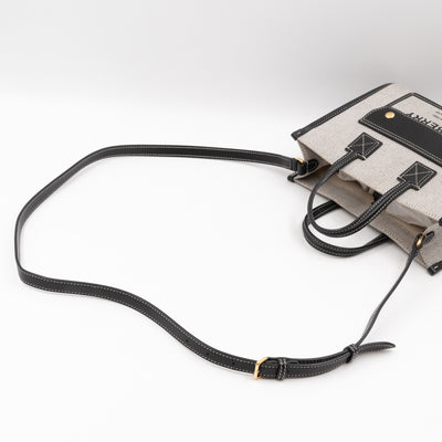 Freya Mini Two-Tone Tote White & Black Canvas