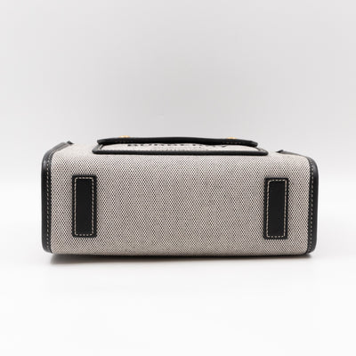 Freya Mini Two-Tone Tote White & Black Canvas