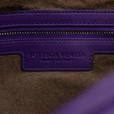 Veneta Hobo Bag Small Intrecciato Purple Leather