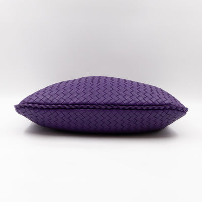 Veneta Hobo Bag Small Intrecciato Purple Leather