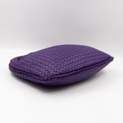 Veneta Hobo Bag Small Intrecciato Purple Leather