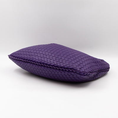 Veneta Hobo Bag Small Intrecciato Purple Leather