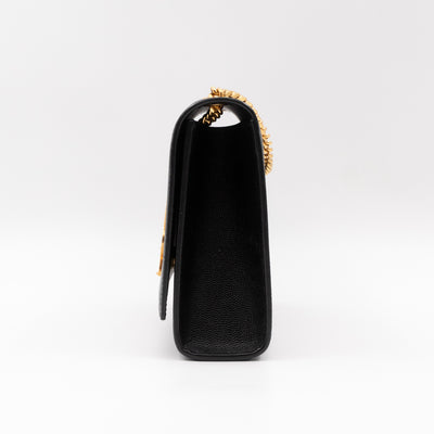 Kate Medium Black Grained Leather