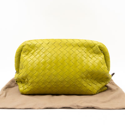 Clasp Document Case Kiwi Intrecciato Leather