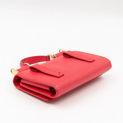 Sicily Von Belt Bag with Crystal Chain Pink Leather