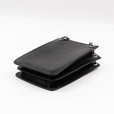 CC Phone Holder Crossbody Bag Black Patent Leather