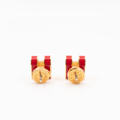 Pop H Earrings Red & Gold