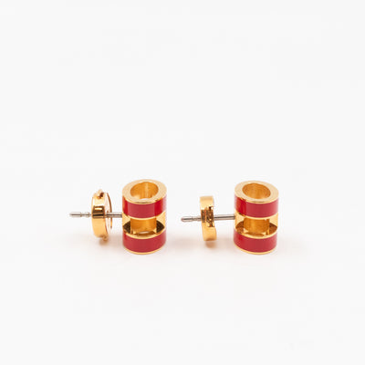 Pop H Earrings Red & Gold