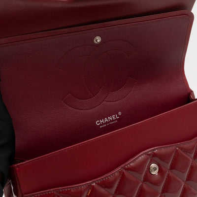 Classic Double Flap Jumbo Red Patent Leather