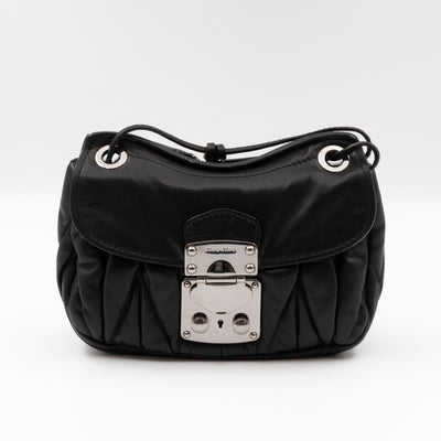 Coffer Chain Shoulder Bag Black Leather