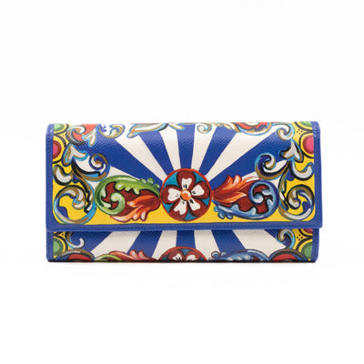 Flap Wallet Teatro Dei Pupi Print Leather